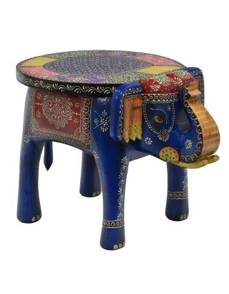 Stolička ve tvaru slona ručně malovaná, 51x34x39cm