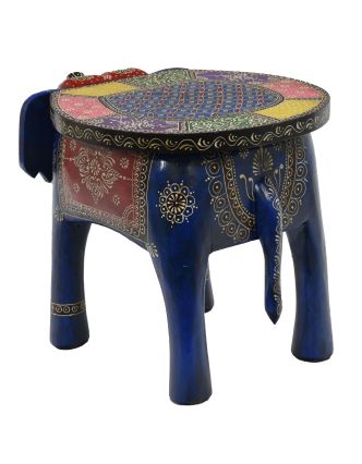 Stolička ve tvaru slona ručně malovaná, 51x34x39cm