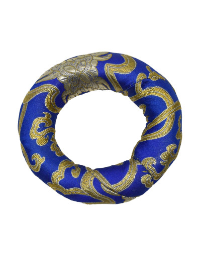 Podložka pod tibetskou mísu z modrého brokátu, prům. 12cm