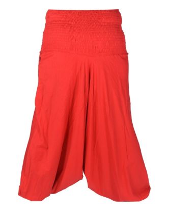 Červené turecké kalhoty s potiskem Thistle design, bobbin