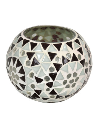 Lampička, skleněná mozaika, kulatá, průměr 10cm, výška 9cm