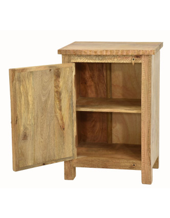 Noční stolek vyrobený z mangového dřeva, zdobený mosazí, 51x38x74cm