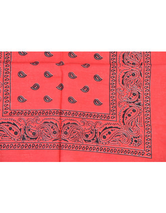 Šátek s paisley potiskem, červený, 50x50cm