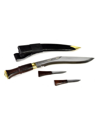 Khukri nůž, "Sirupate", 10", dřevěná rukojeť, nůž 39cm, čepel 26cm
