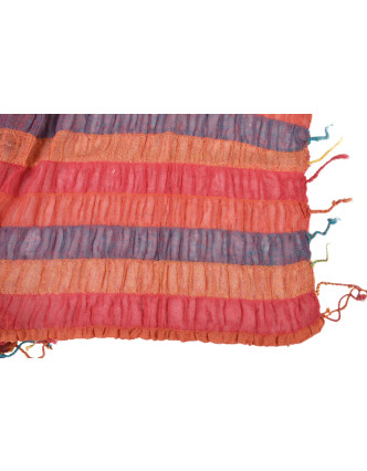 Šátek, wrap proužky, třásně, bavlna, 65x180cm