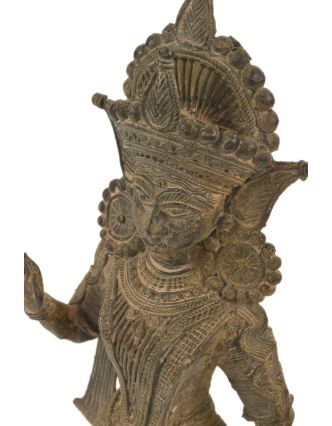 Sarasvátí, Tribal Art, mosazná socha, 22x16x47cm