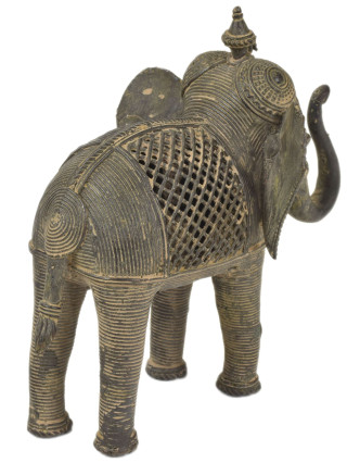 Slon, Tribal Art, mosazná socha, 20x12x19cm