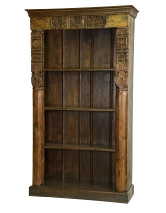 Knihovna z teakového dřeva, 122x45x214cm