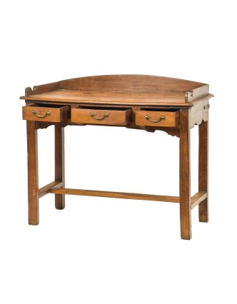Starý psací stůl z teakového dřeva, 99x45x82cm