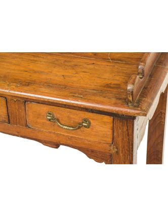 Starý psací stůl z teakového dřeva, 99x45x82cm