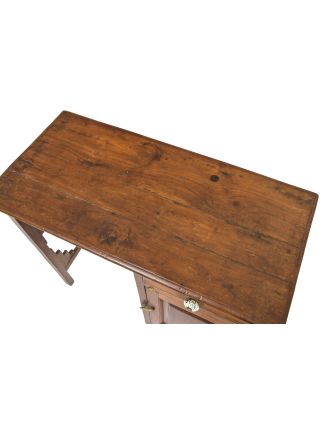 Starý psací stůl z teakového dřeva, 94x46x76cm