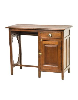 Starý psací stůl z teakového dřeva, 94x46x76cm