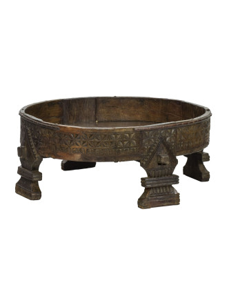 Kulatý stolek z mangového dřeva, 82x82x32cm