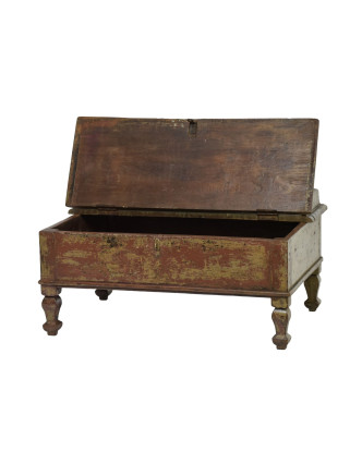 Starý kupecký stolek z teakového dřeva, 80x54x42cm