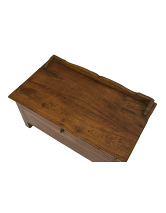 Starý kupecký stolek z teakového dřeva, šuplíky, 76x43x39cm