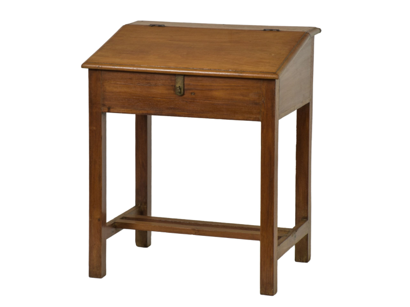 Starý kupecký stolek z teakového dřeva, 65x50x78cm