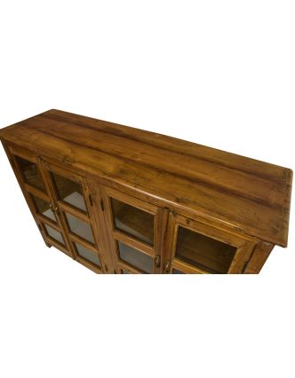 Prosklená skříňka z teakového dřeva, 152x45x106cm