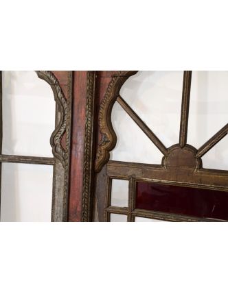Staré prosklené dveře z Gujaratu, teakové dřevo, 232x11x202cm