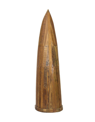 Knihovna/vinotéka z mangového dřeva ve tvaru lodi, 58x45x210cm
