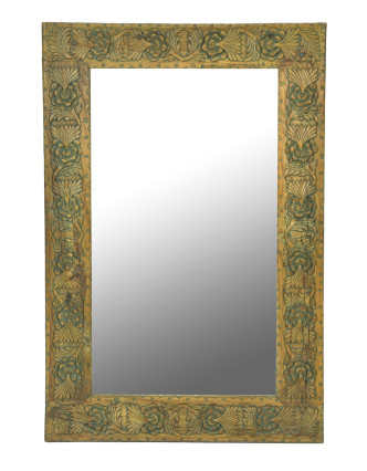 Zrcadlo v rámu z teakového dřeva,ručně vyřezávané, 55x3x85cm