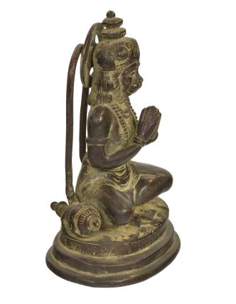 Hanuman, mosazná socha, 13x10x19cm