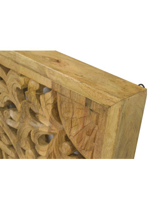 Ručně vyřezaná mandala z mangového dřeva, 95x95x5cm