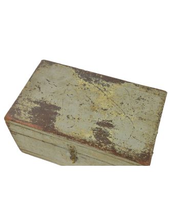 Stará truhlička z teakového dřeva, 49x30x27cm