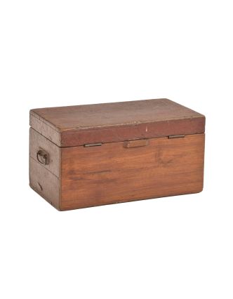 Stará truhlička z teakového dřeva, 46x25x24cm