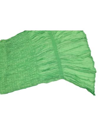 Šátek, jednobarevný, žabičkování, zelený, hedvábí s elastanem, 26*160cm