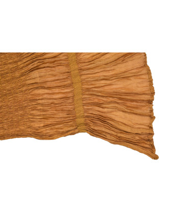 Šátek, jednobarevný, žabičkování, světle hnědý, hedvábí s elastanem, 26*160cm