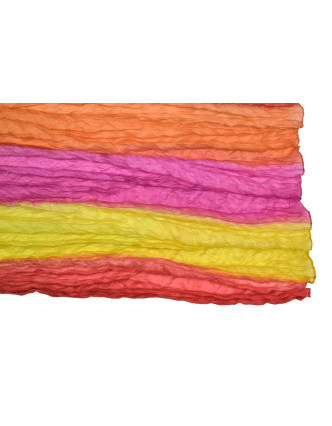 Šátek, hedvábí, batika, mačkaná úprava, 4 barvy 110x180cm