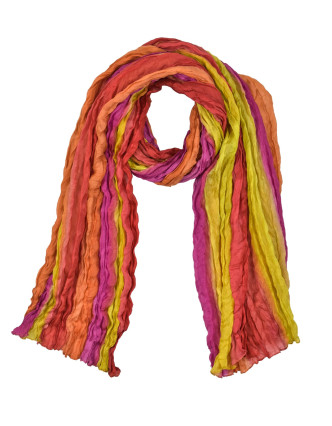 Šátek, hedvábí, batika, mačkaná úprava, 4 barvy 110x180cm