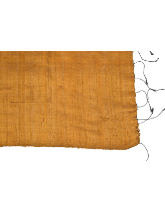 Měděný šátek z hrubého hedvábí, třásně, 66x190cm