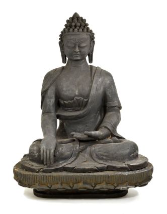 Keramická socha Buddha Šákjamuni, tmavá, 82cm