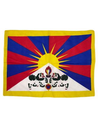 Vlajka Tibet, screen print, tunýlek pro tyčku 50x35cm