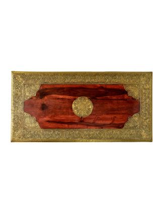 Opiový stolek z palisandrového dřeva zdobený kováním, 80x40x42cm