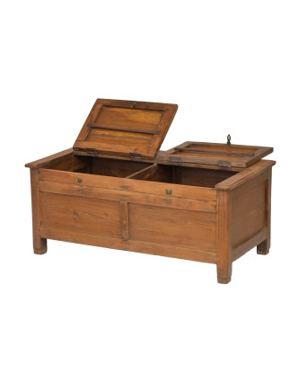 Starý kupecký stolek z teakového dřeva, 91x45x39cm