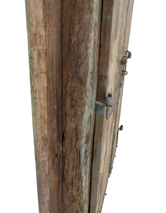 Antik dveře s rámem z Gujaratu, teakové dřevo, 155x17x221cm