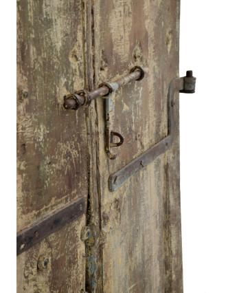 Antik dveře s rámem z Gujaratu, teakové dřevo, 155x17x221cm