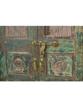Antik dveře s rámem z Gujaratu, teakové dřevo, 148x30x213cm