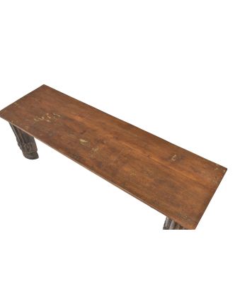 Stolek/lavice ze starého portálu a teakového dřeva, 152x46x46cm