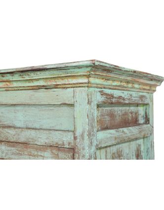 Šatní skříň z teakového dřeva, tyrkysová patina, 103x52x178cm