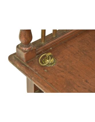 Stará lavička z teakového dřeva, závěsy pro houpačku, 156x62x68cm