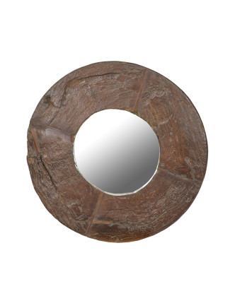 Zrcadlo v rámu z teakového dřeva, 62x10x62cm