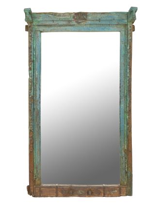 Zrcadlo v rámu ze starého teakového dřeva, 107x30x190cm