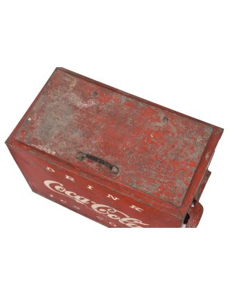 Plechová chladnička, antik, "Coca Cola", 44x24x34cm