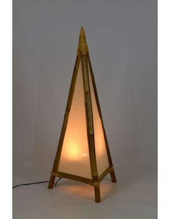 Stojací lampa/stínidlo z bambusu a látky, 50x50x117cm