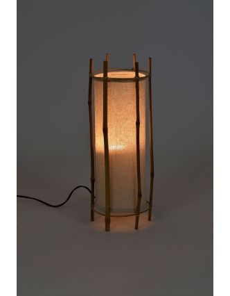 Stojací lampa/stínidlo z bambusu a látky, 19x19x50cm
