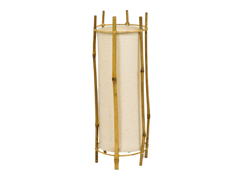 Stojací lampa/stínidlo z bambusu a látky, 19x19x50cm