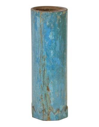 Dřevěný svícen ze starého teakového sloupu, 17x17x48cm
